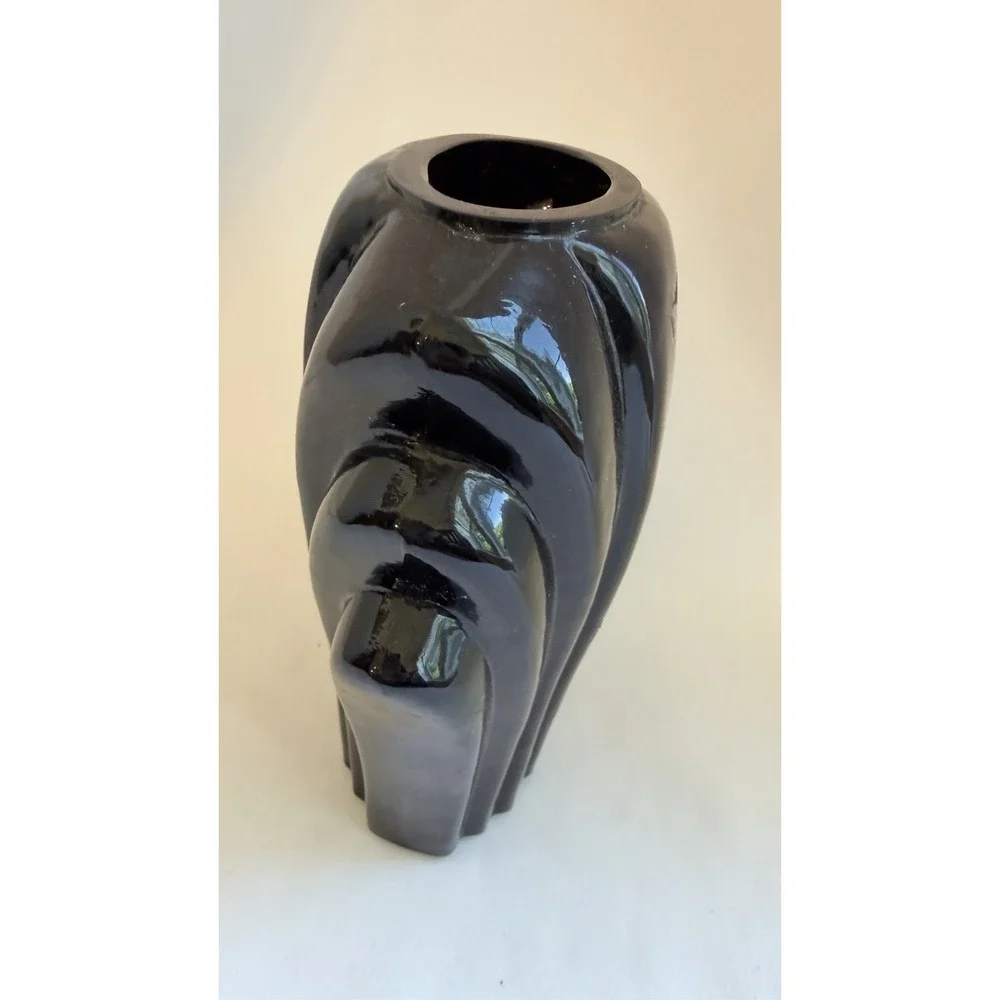Vintage MCM, Art Deco, Black Ceramic/Porcelain 7